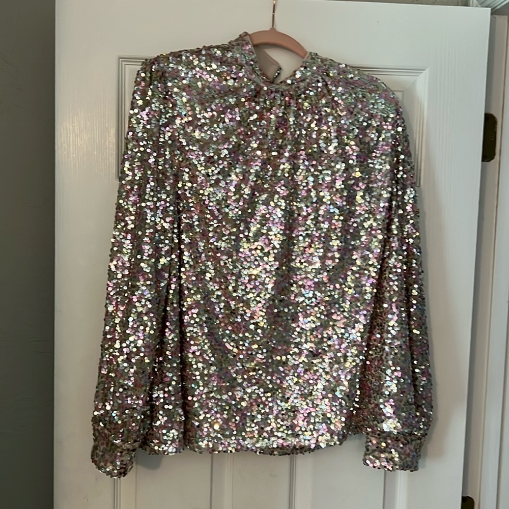 ASOS Chi Chi London Curve Sequin Blouse